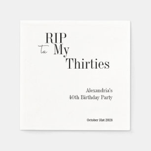 40-årsfest RIP 30-talet Svart Vitt Minimal Fest Pappersservett