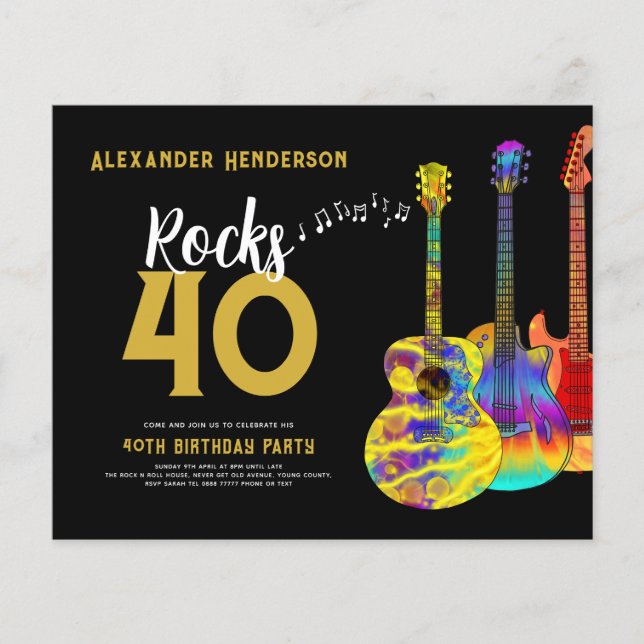 40-årsfest Rockstar Budget Flygblad (Framsidan)