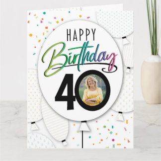 40-årsfirande Anpassade Foto Ballonger Kort