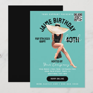 40-årsfirande Bash Event Club Stil Flyers B Inbjudningar