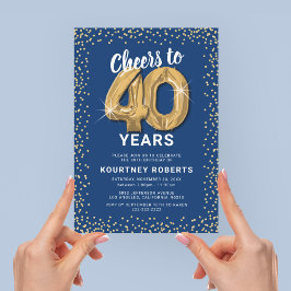 40-årsfirande Blått Guld Inbjudningar