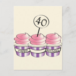 40-årsfirande Cupcakes Vykort