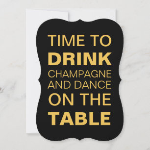 40-årsfirande Dags att dricka champagne-inbjudan Inbjudningar