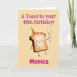 40-årsfirande Grattis, Roligt Toast, Anpassat Kort