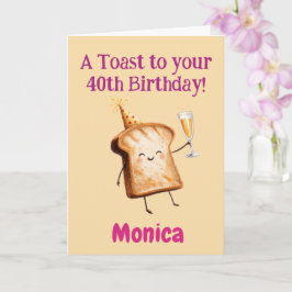 40-årsfirande Grattis, Roligt Toast, Anpassat Kort