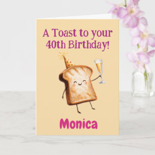 40-årsfirande Grattis, Roligt Toast, Anpassat Kort