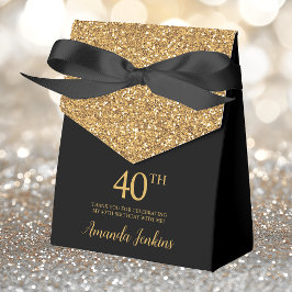 40-årsfirande Guldglitter Tack Presentaskar