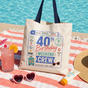 40-årsfirande Helg Crew Retro Resa Biljett Tygkasse