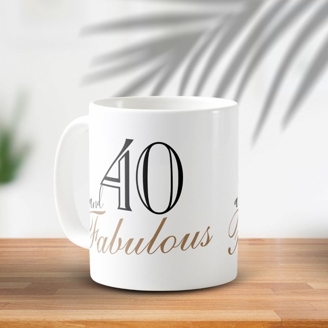 40-årsfirande och fantastisk svart elegant skript  kaffemugg (Skapare uppladdad)
