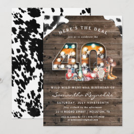 40-årsfirande | Vildvästern Cowboy-inbjudan Inbjudningar