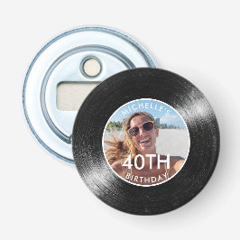 40-årsfirande Vinylskiva Foto Flasköppnare