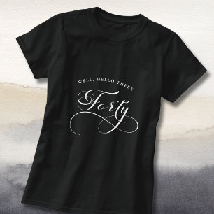 40-årsfirande Virvlande kalligrafi Svarta Kvinnor T Shirt