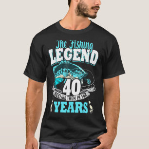 40-årsfiske 40-årig fiskare 1983 2 t shirt