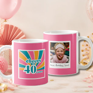 40-årsfödelsedags Skål för 40 år rosa Kaffemugg