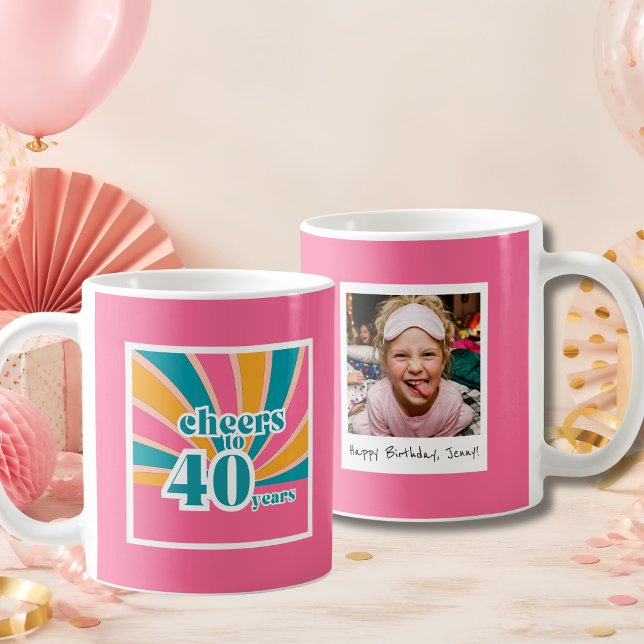 40-årsfödelsedags Skål för 40 år rosa Kaffemugg (Skapare uppladdad)