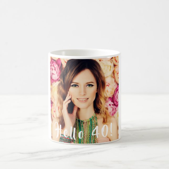 40-årsfoto hej 40 kvinnor kaffemugg (Center)