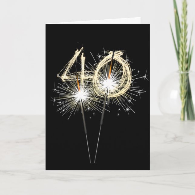 40-årsjubilar på svarta kort (Framsida)