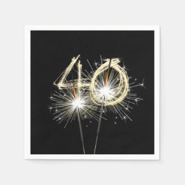 40-årsjubiléet Party Sparklers on Black Pappersservett