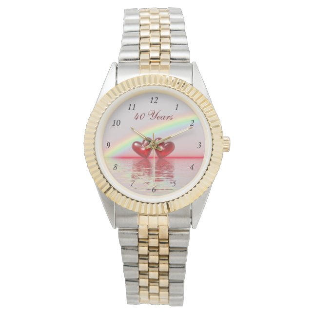 40-årsjubiléet Ruby Hearts Armbandsur (Framsida)