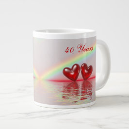 40-årsjubiléet Ruby Hearts Jumbo Mugg