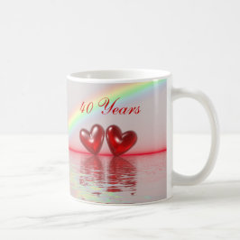 40-årsjubiléet Ruby Hearts Kaffemugg