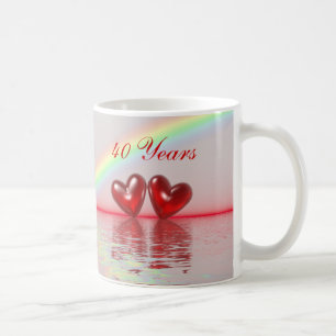 40-årsjubiléet Ruby Hearts Kaffemugg