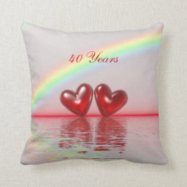 40-årsjubiléet Ruby Hearts Kudde