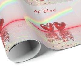 40-årsjubiléet Ruby Hearts Presentpapper