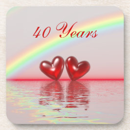 40-årsjubiléet Ruby Hearts Underlägg