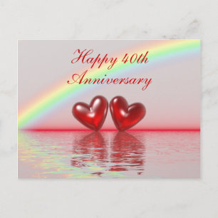 40-årsjubiléet Ruby Hearts Vykort
