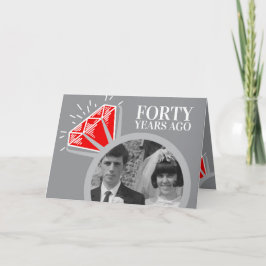 40-årsjubileet ruby ring nu, sedan foto kort