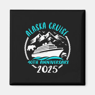 40-årsjubileum Bröllop Alaska Kryssning 2025 Par Magnet