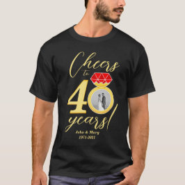 40-årsjubileum Cheers to 40 Years Bröllop Photo T Shirt