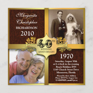 40-årsjubileum eleganta fotoinbjudningar inbjudningar