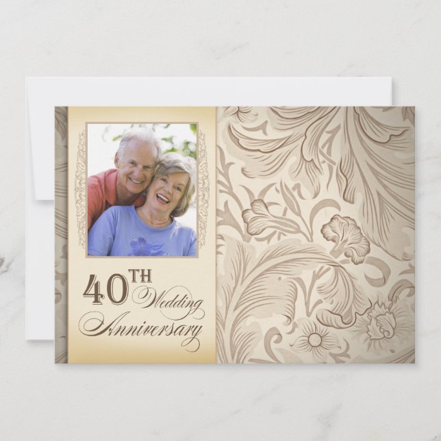 40-årsjubileum för bröllop foto inbjudningar (Framsida)