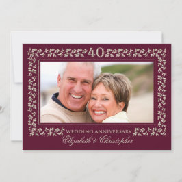 40-årsjubileum för bröllopsfestin inviterar inbjudningar