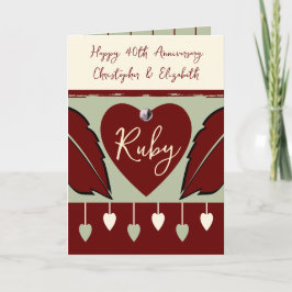 40-årsjubileum för lycklig lägger till namn burgun kort