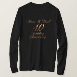 40-årsjubileum Föräldrar Ruby Bröllop-årsdagen T Shirt