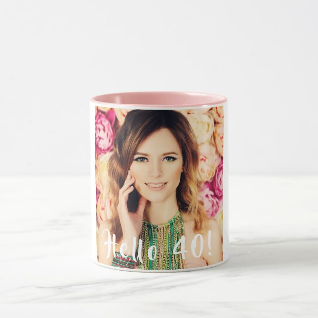 40-årsjubileum fotot hej 40 kvinnor mugg (Center)