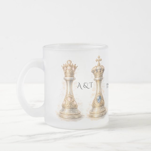 40-årsjubileum King Queen-gåva Elegant Frostad Glasmugg (Vänster)