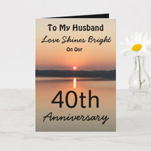 40-årsjubileum Make Kärlek Shines Bright Sunset Kort