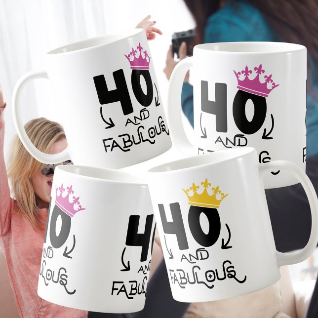 40-årsjubileum och fantastiska 40-årsjubileum fira kaffemugg (Skapare uppladdad)