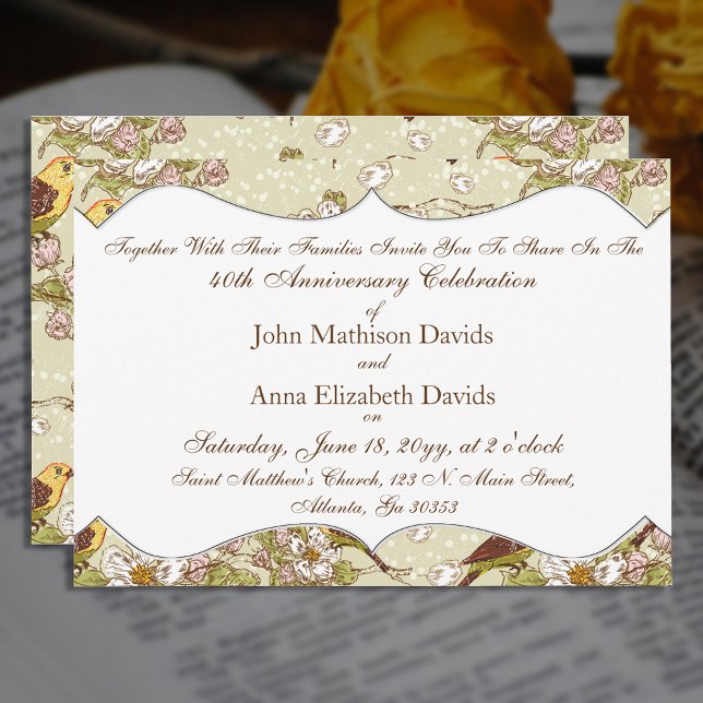 40-årsjubileum Papegoja och Kornoel  eller 40-årsj Inbjudningar (Skapare uppladdad)