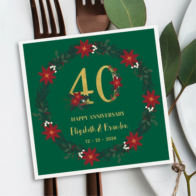 40-årsjubileum Personlig julklappar Pappersservett (Skapare uppladdad)