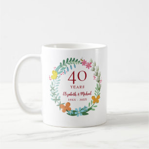 40-årsjubileum Ruby Blommigt Butterfly-andean Kaffemugg