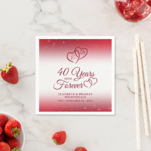 40-årsjubileum Ruby Heart 40 ÅR IN I FORDRING Pappersservett