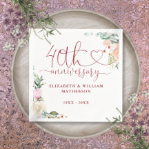 40-årsjubileum Ruby Heart Roses Blommig