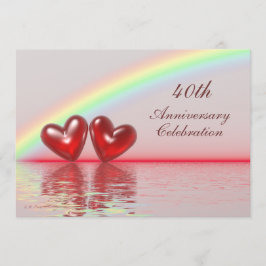 40-årsjubileum Ruby Hearts Inbjudningar