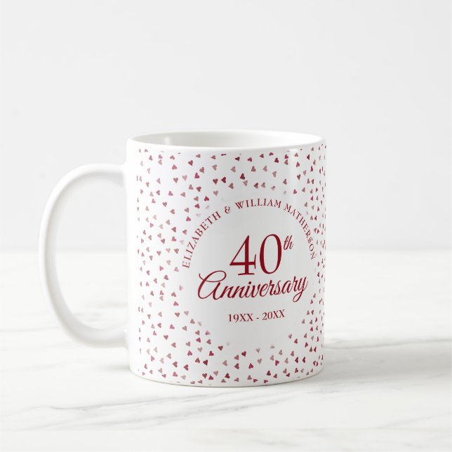 40-årsjubileum Ruby Hearts Kaffemugg (Vänster)
