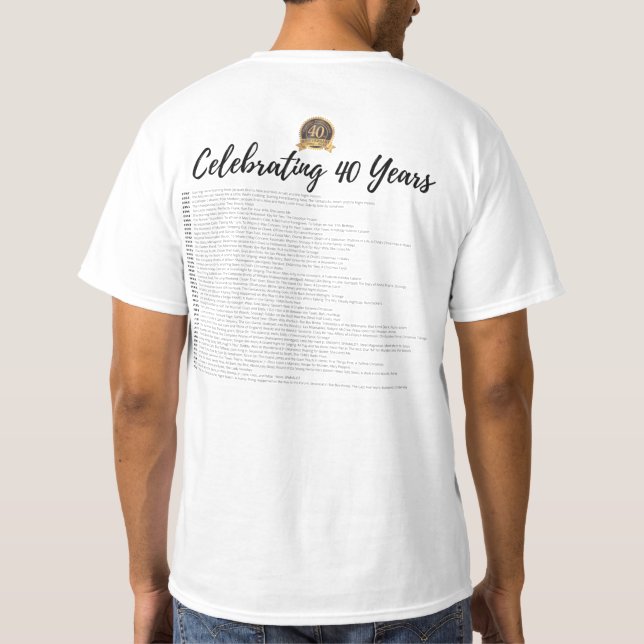 40-årsjubileum Visa rubrik T-Shirt (Baksida)